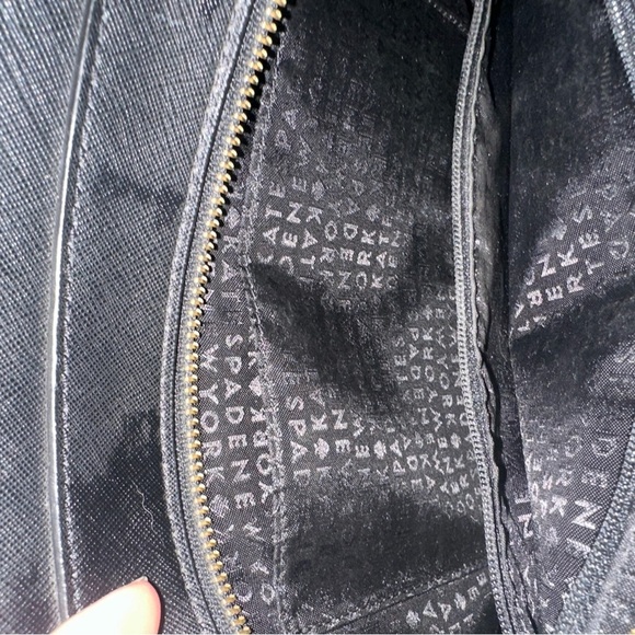 KATE SPADE Saffiano Black Leather Medium Square Tote Bag Purse - Picture 12 of 14